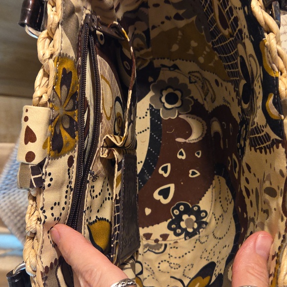 Brighton Beige and  Brown Woven Tote - Picture 4 of 6